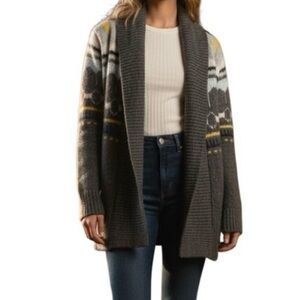 Gap Women’s Cardigan Size L Maternity Fair Isle Shawl Collar Wool  Chunky Knit